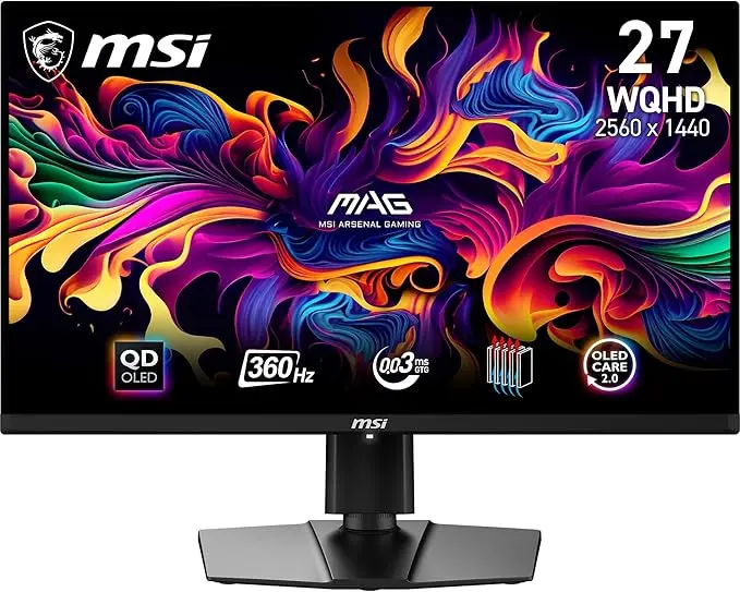 MSI Mag 27 QD-OLED 9S6-3FA84T-013 - 26.5-Inch QD-OLED (2560 X 1440) (WQHD)/ 360 Hz Gaming Monitor
