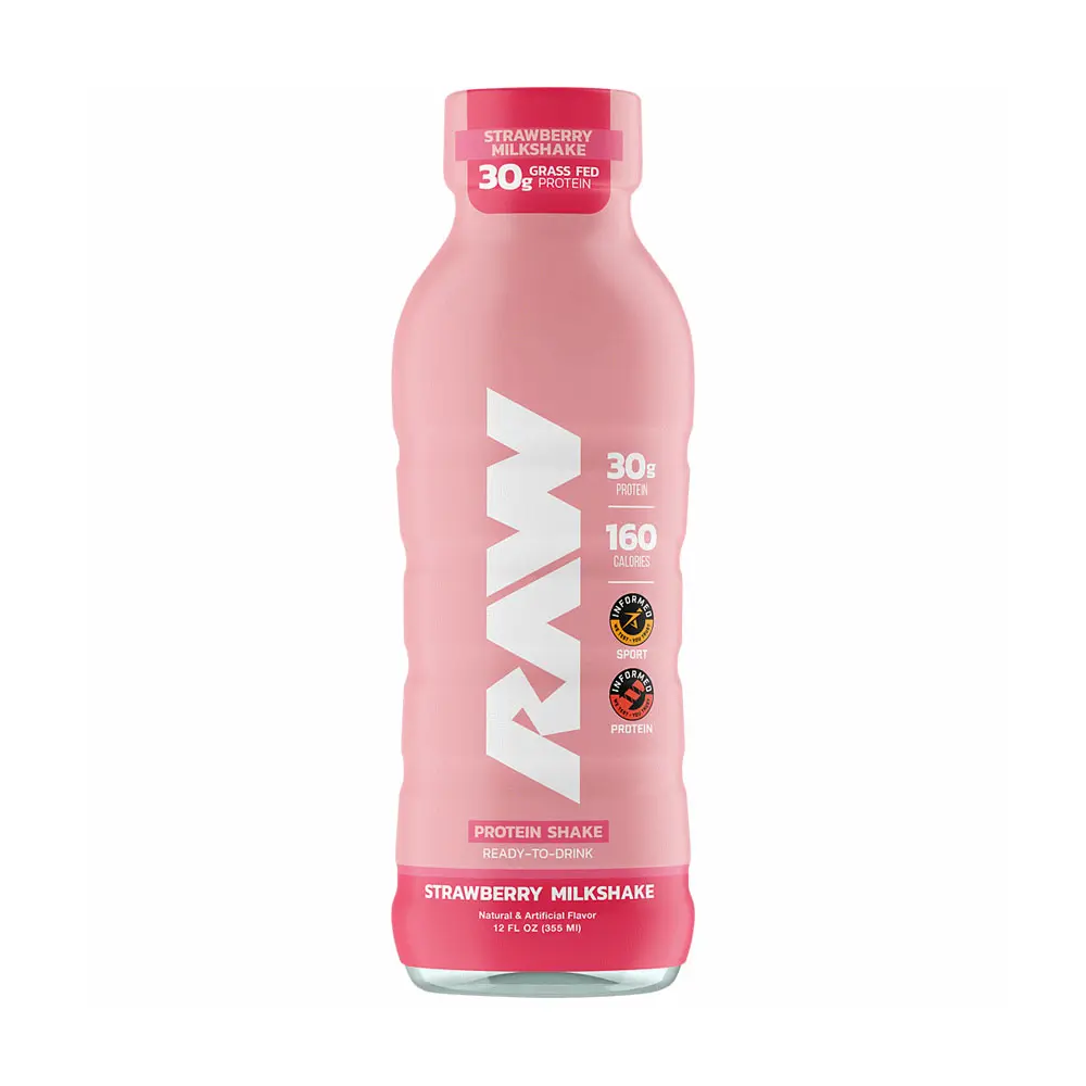 RAW PROTEIN SHAKE STRAWBERRY MILKSHAKE 355ML