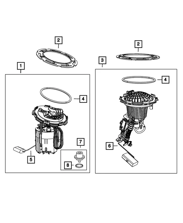 Fuel Pump/Level Unit Module Kit, Right, Auxiliary - Mopar