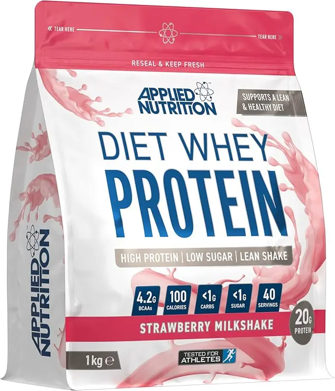 Applied Nutrition Diet Whey High Protein Powder Supplement - 1 kg - Strawberry Milkshake