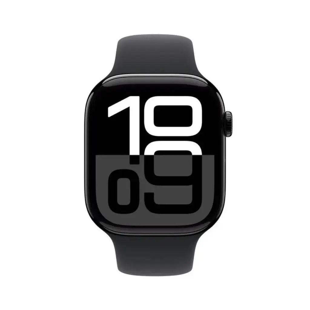 Apple Watch Series 10 GPS 46mm Jet Black Aluminum Case with Black Sport Band - S/M