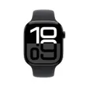 Apple Watch Series 10 GPS 46mm Jet Black Aluminum Case with Black Sport Band - S/M