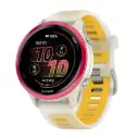 Garmin Forerunner 570 42mm Raspberry Aluminum Smartwatch with Translucent Bone/ Mango Band