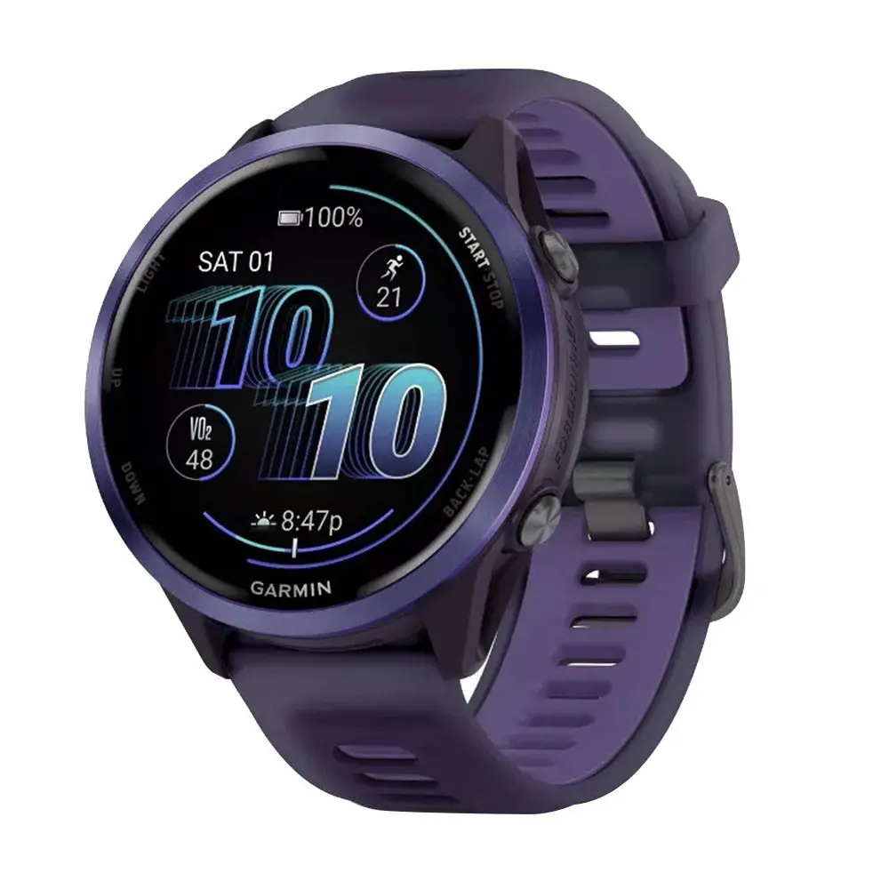 Garmin Forerunner 570 47mm Indigo Aluminum Smartwatch with Translucent Imperial Purple / Indigo Band