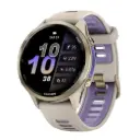 Garmin Forerunner 970 Soft Gold Titanium Smartwatch with French Gray Case & French Gray/ Translucent Indigo Band