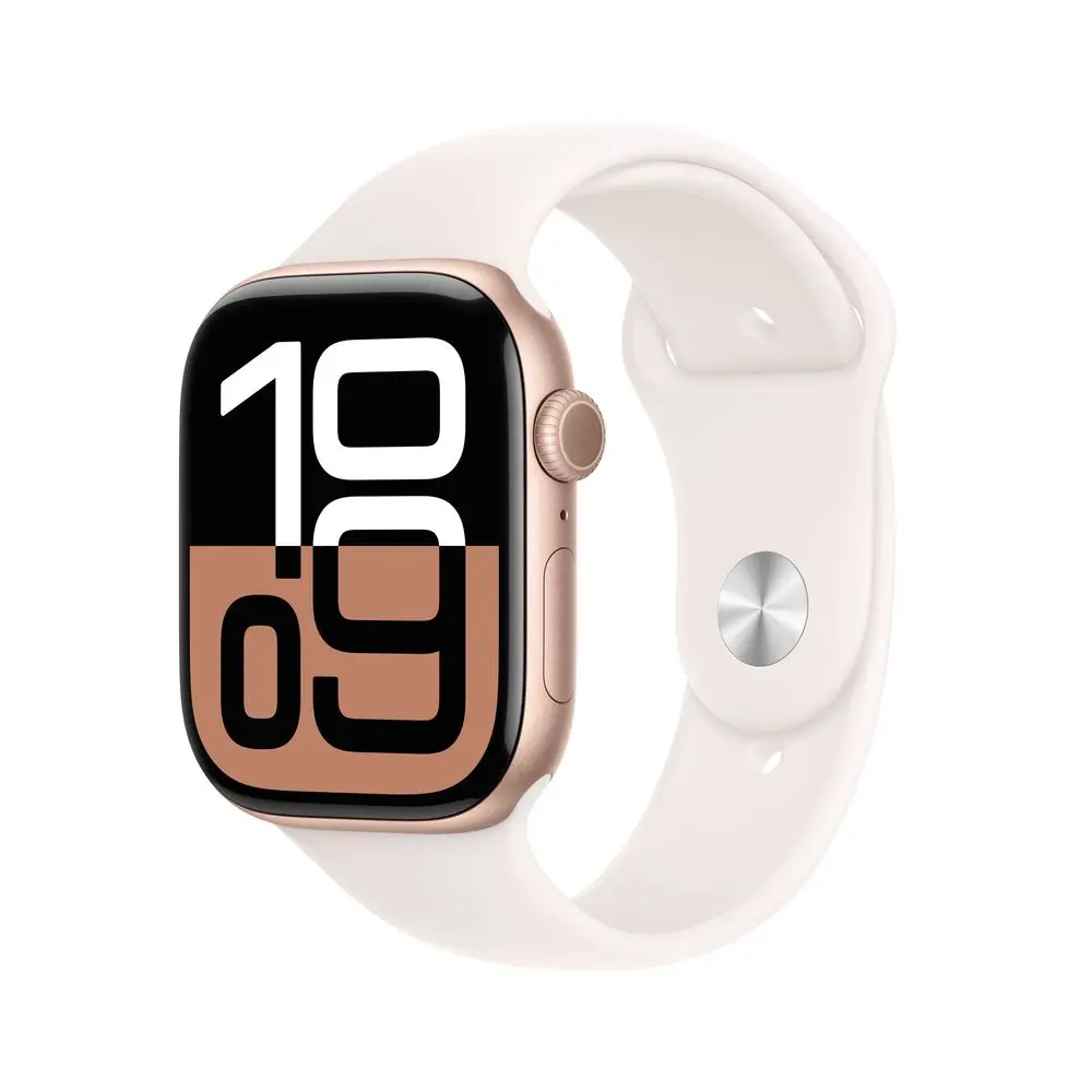 Apple Watch Series 10 GPS 42mm Rose Gold Aluminum Case with Light Blush Sport Band - S/M