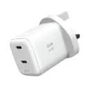 MOMAX 1-Charge 45W 2-Port GaN Charger 2X USB-C - White