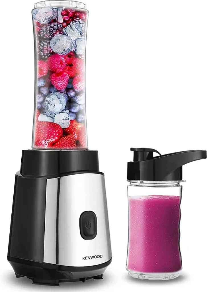 Kenwood Personal Blender 350W Smoothie Blender Cum Smoothie Maker with 570ml & 400ml Tritan Smoothie2Go Bottle and Lid, Ice Crush Function BLM05.A0BK Black/Silver