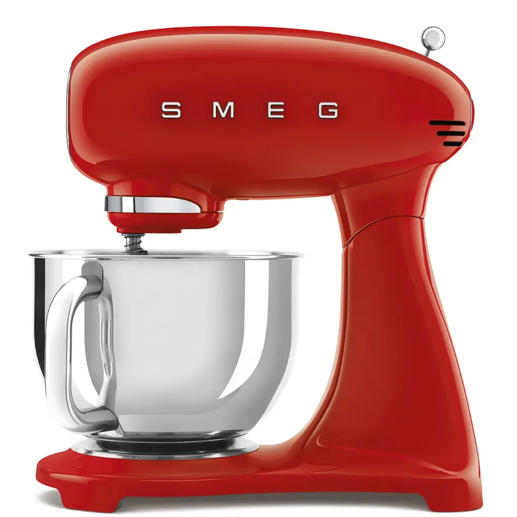 Smeg Stand Mixer SMF03 Stainless Steel, 10 Speed Full Red 4.8L