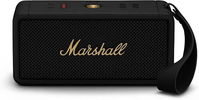 Marshall Middleton Portable Bluetooth Speaker, Black and Brass