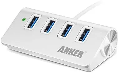 Anker 4-Port USB 3.0 Unibody Aluminum Portable Data Hub with 2ft USB 3.0 Cable for MacBook, Mac Pro/Mini, iMac, XPS, Surface Pro, Notebook PC, USB Flash Drives, Mobile HDD, and More