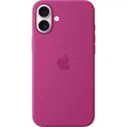 Apple Silicone Back Cover Mobile Case with MagSafe for iPhone 16 - Fuchsia