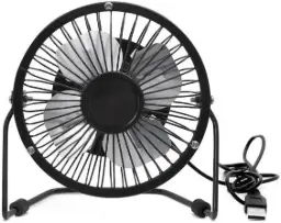 Kikkerland USB Metal Desk Fan - Black