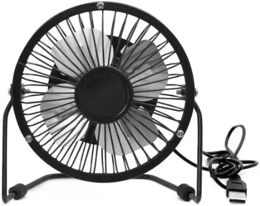 [US143-BK-EU] Kikkerland USB Metal Desk Fan - Black
