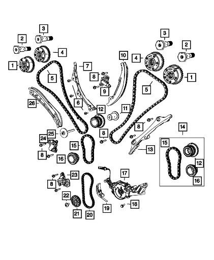 Timing Chain Guide, Secondary, Right Side - Mopar 