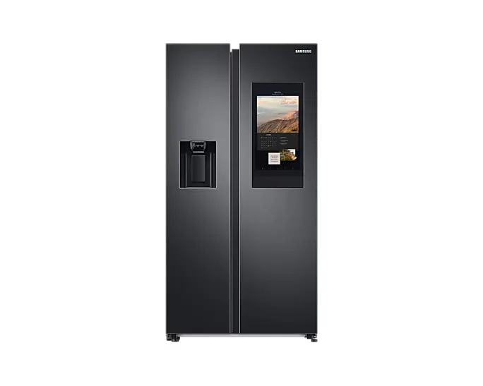 Side by Side Refrigerator with Family Hub, Spotify, SmartView, and 591 L, Black