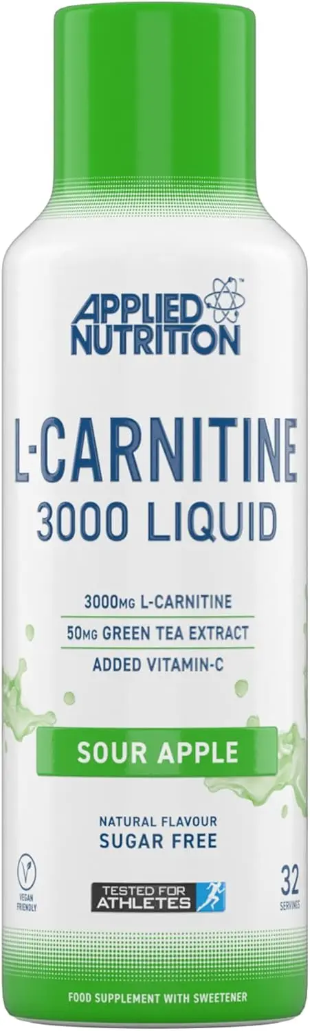 Applied Nutrition L-Carnitine 3000 Sour Apple - Energy and Fat Loss Supplement (480ml) (Green Apple)
