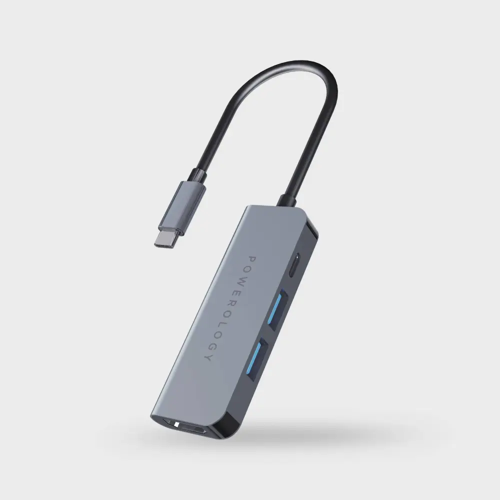 Powerology 4 In 1 Usb-C Hub With Hdmi & Usb 3.0