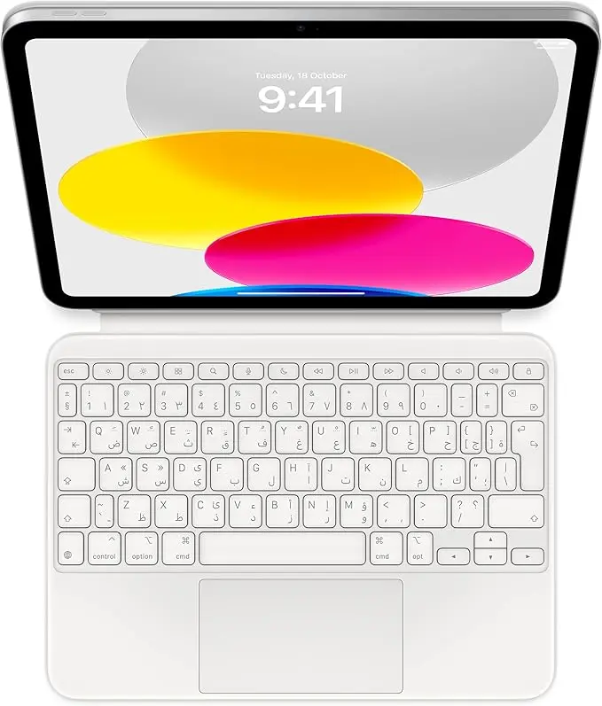 [MQDP3AB/A] Apple Magic Keyboard Folio for iPad 10th – Arabic – White