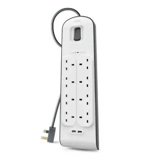 [BSV804af2M] Belkin 8‑Outlet + 2 USB‑A Surge Protector