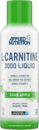 [LC3APL] Applied Nutrition L-Carnitine 3000 Sour Apple - Energy and Fat Loss Supplement (480ml) (Green Apple)