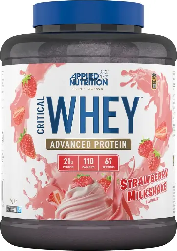 [AN-CW-2KG-STRAWBERRY] Applied Nutrition Critical Whey Protein Powder 2kg - 67 Servings - Strawberry Milkshake
