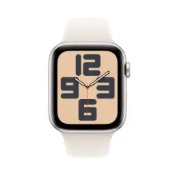 Apple Watch SE GPS 44mm – Starlight Aluminum Case – With Starlight Sport Band - M/L