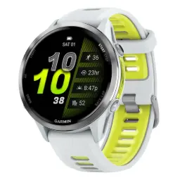 Garmin Forerunner 970 Titanium Smartwatch With Whitestone Case & Whitestone/ Translucent Amp Yellow Band